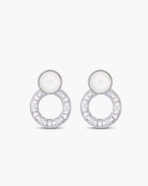 Lunaria Dangling Earrings Silver